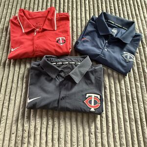 Minnesota Twins Men Performance Shirt Lot 2XL Navy & Red Nike MLB Sports
